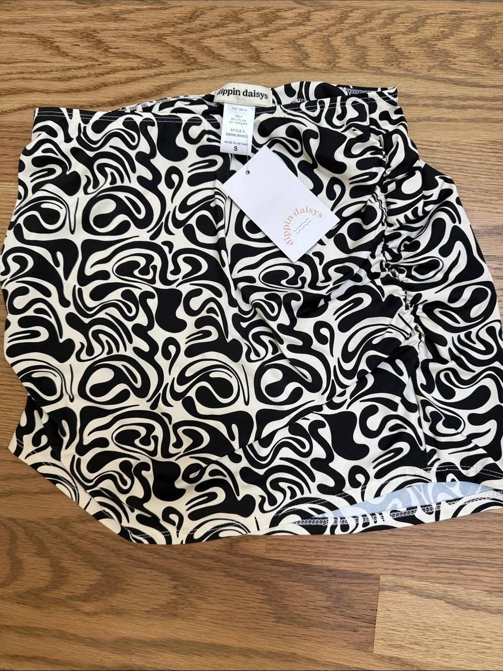 Dippin' Daisy's Black & White Abstract Swim skirt Bottom